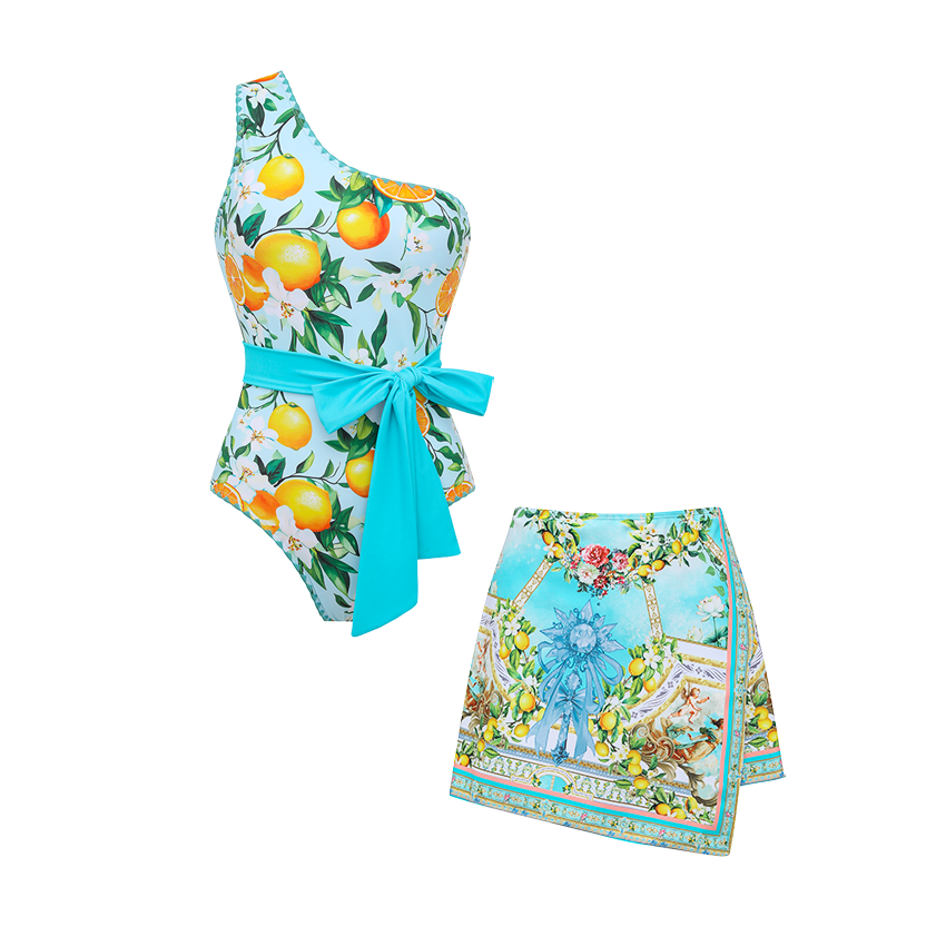 [Copy]Hollow out Peony Print Swimsuit Set(s)