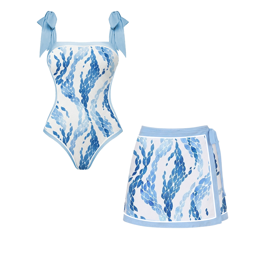 [Copy]Adjustable Shoulder Strap Floral Print Swimsuit Set(s)