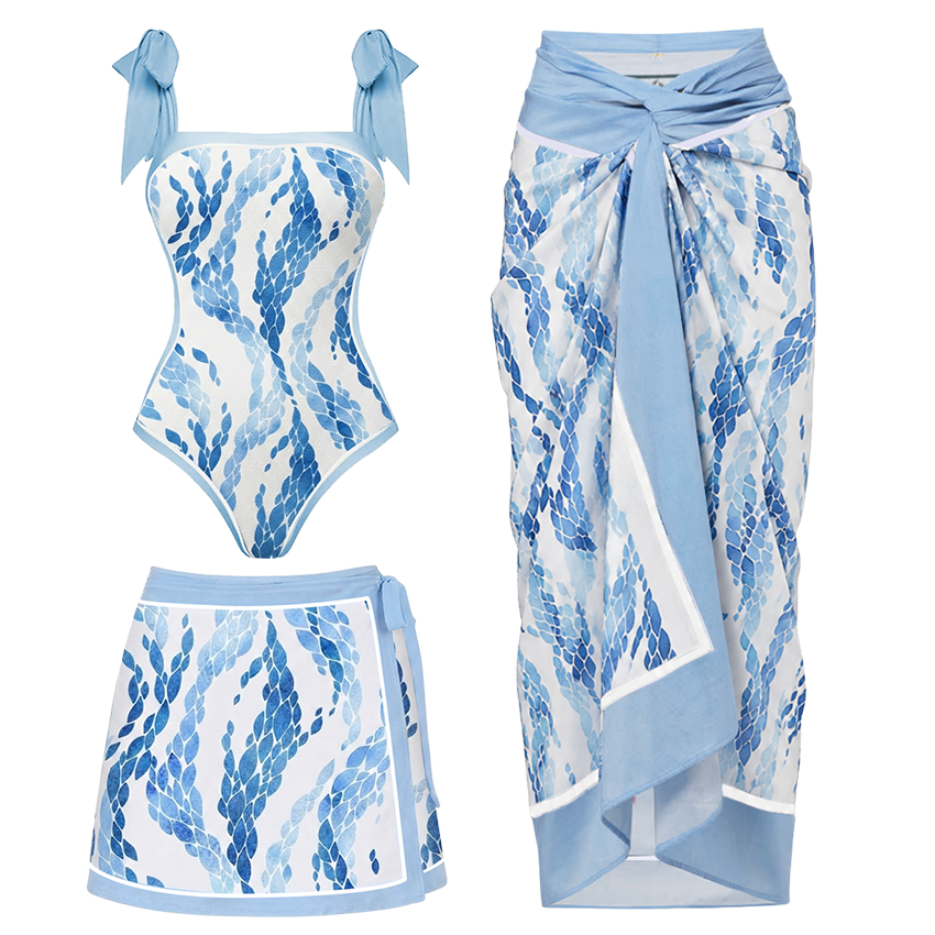 [Copy]Adjustable Shoulder Strap Floral Print Swimsuit Set(s)