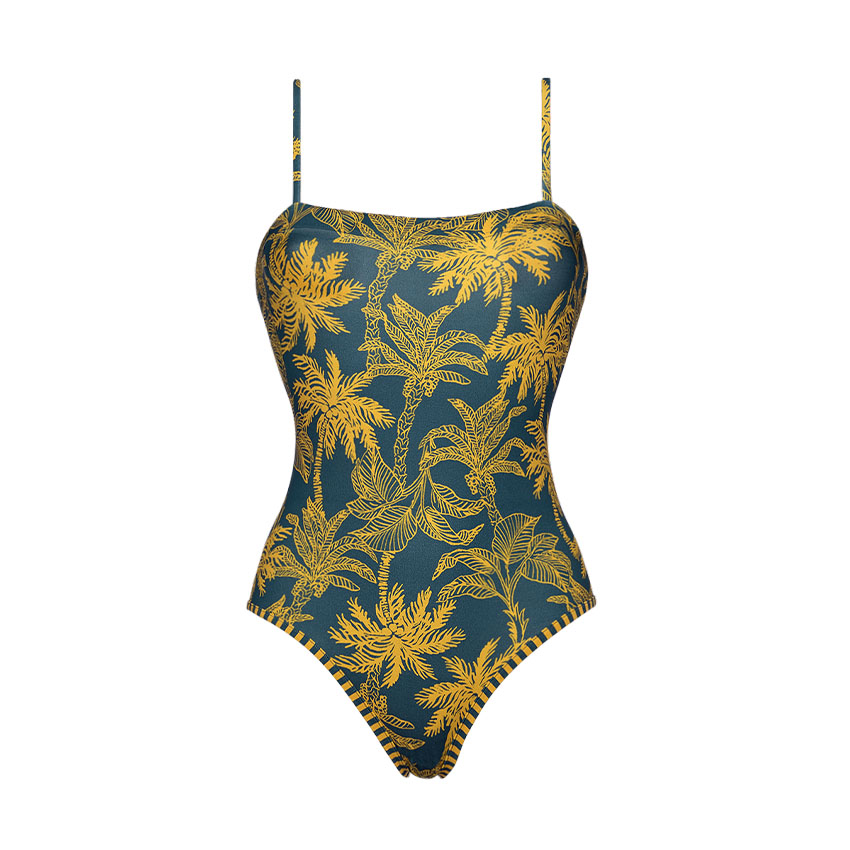 Bandeau Palm Print Swimsuit Set(s)