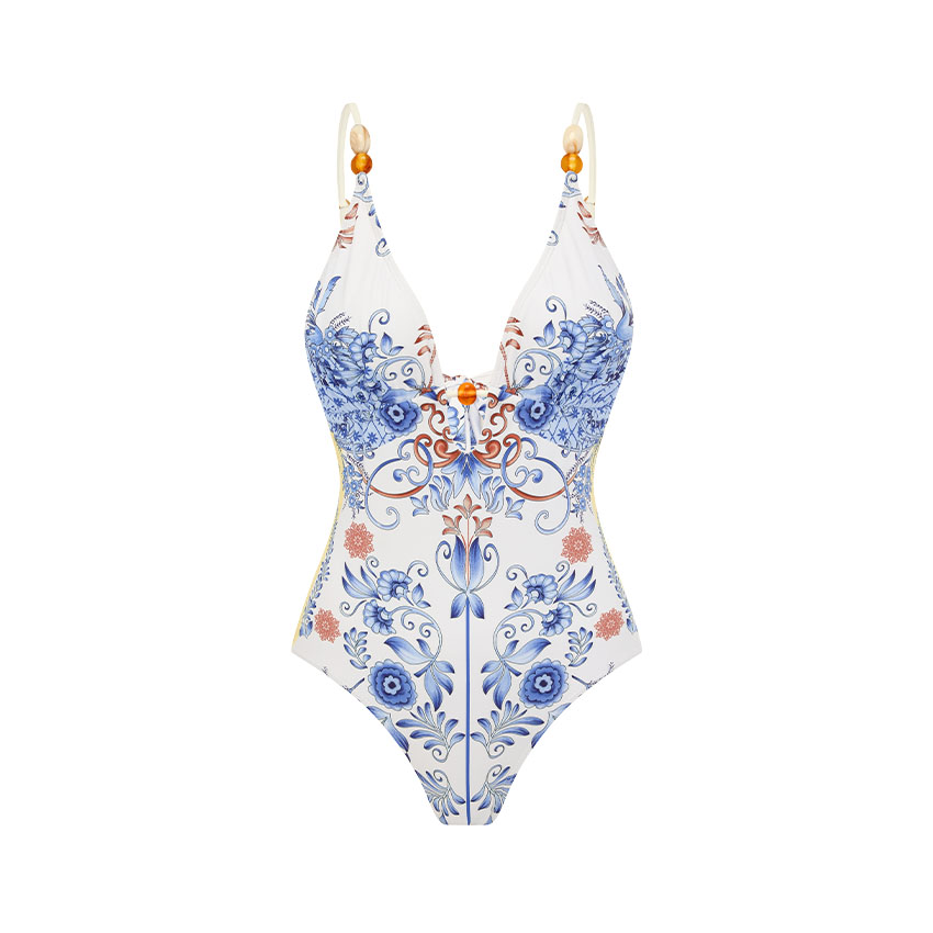 V Neck Printed Swimsuit Set(s)