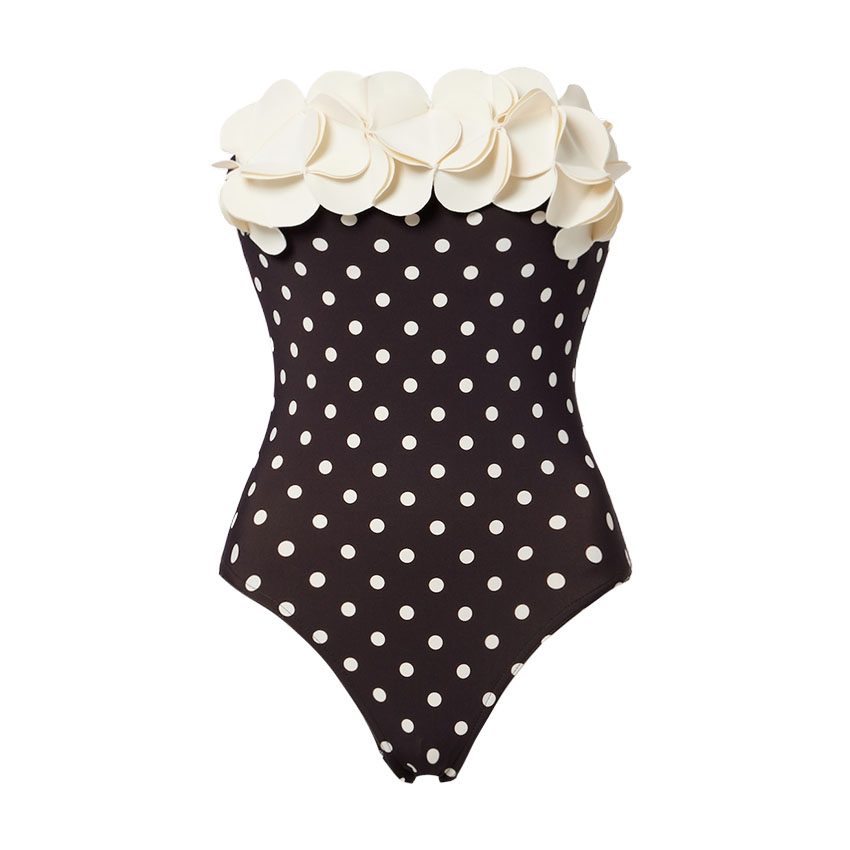 Bandeau 3D Flower Polka Dot Print Swimsuit Set(s)