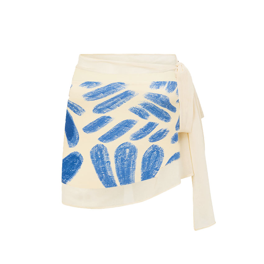 Bandage Bowknot Design Printed Swimsuit Set(s)
