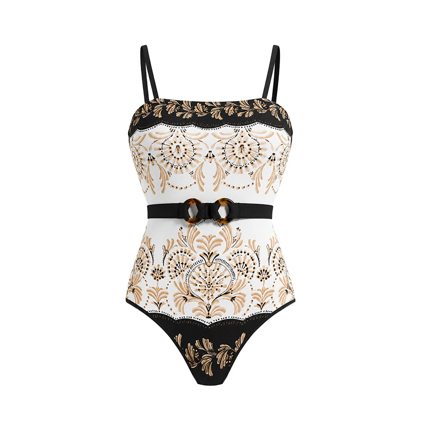 Bandeau Color Block Printed Swimsuit Set(s)