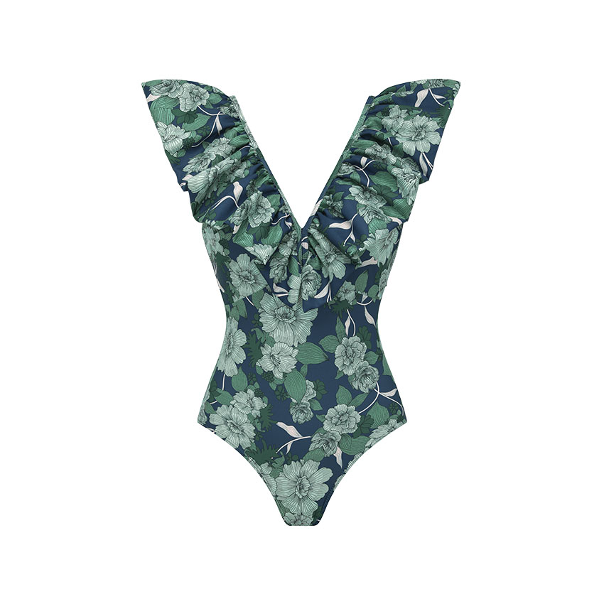 V Neck Printed Swimsuit Set(s)