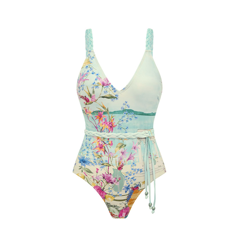 V Neck Printed Swimsuit Set(s)