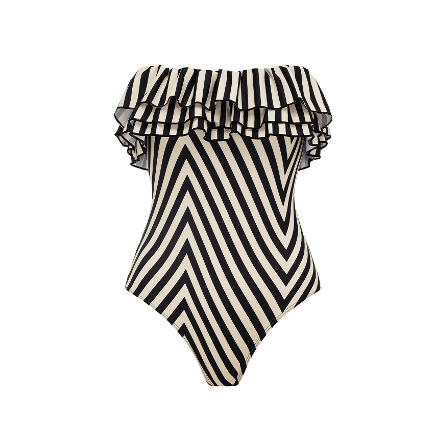 Bandeau Striped Print Swimsuit Set(s)