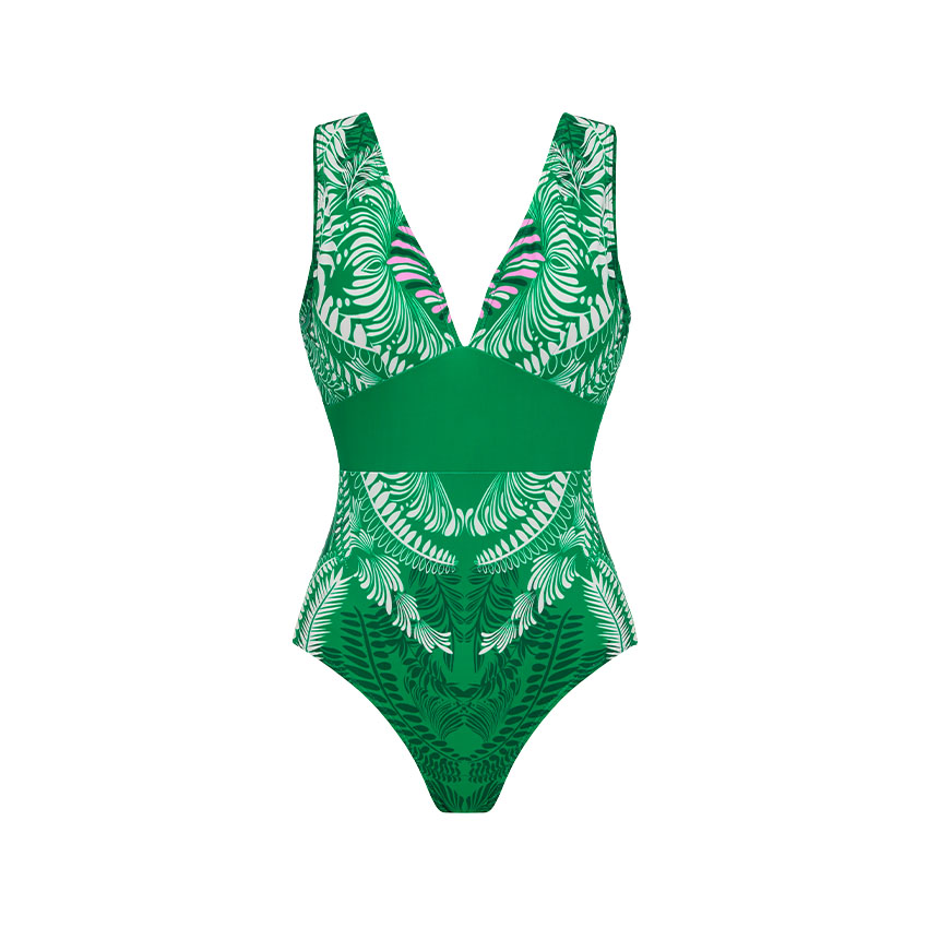 V Neck Color Block Swimsuit Set(s)