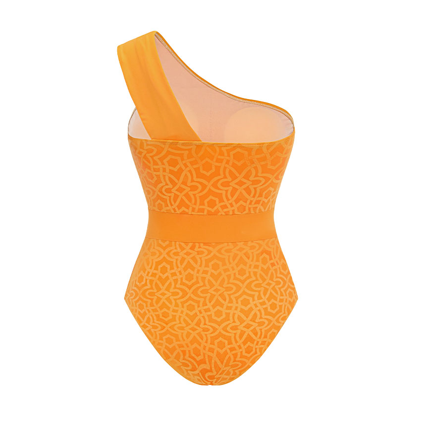 Oblique Shoulder Water-Activated Color-Changing Swimsuit Set(s)