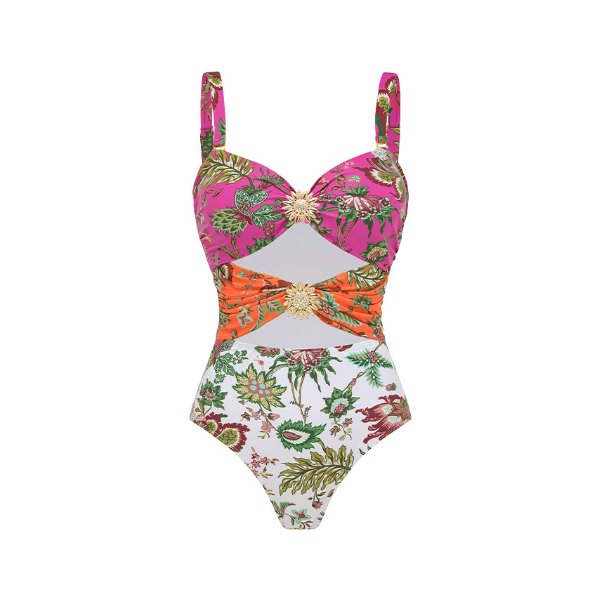 Bandeau Cutout Printed Swimsuit Set(s)