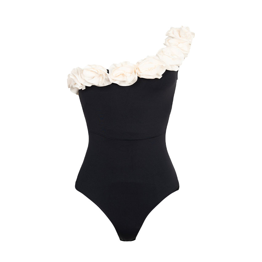 One Shoulder 3D Flower Swimsuit Set(s)