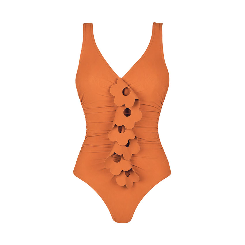 V Neck Laser Cutting Flower Hollow Swimsuit Set(s)