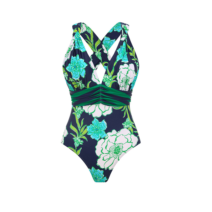 V Neck Blossom Print Swimsuit Set(s)