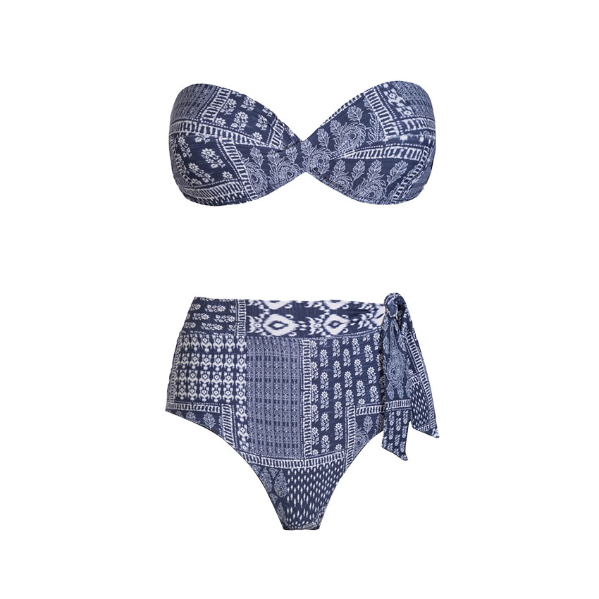 Bandeau Ethnic Print Swimsuit Set(s)