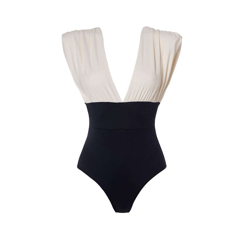 V Neck Color Block Swimsuit Set(s)