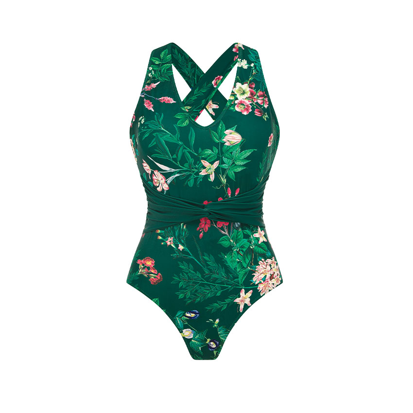 V Neck Blossom Print Swimsuit Set(s)