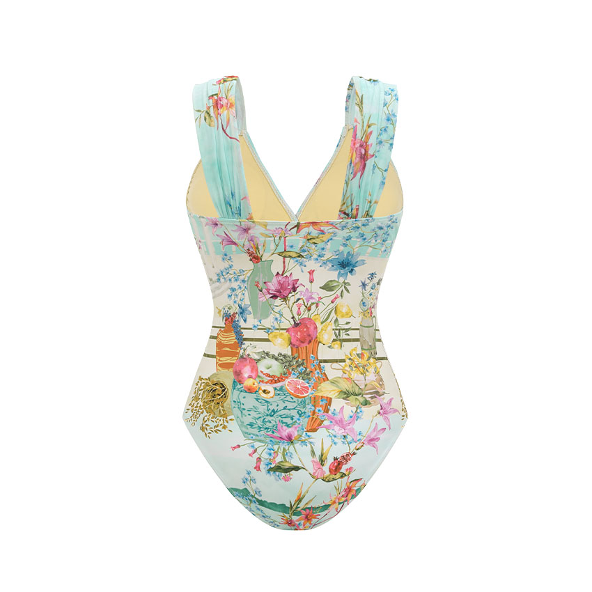 V Neck Printed Swimsuit Set(s)