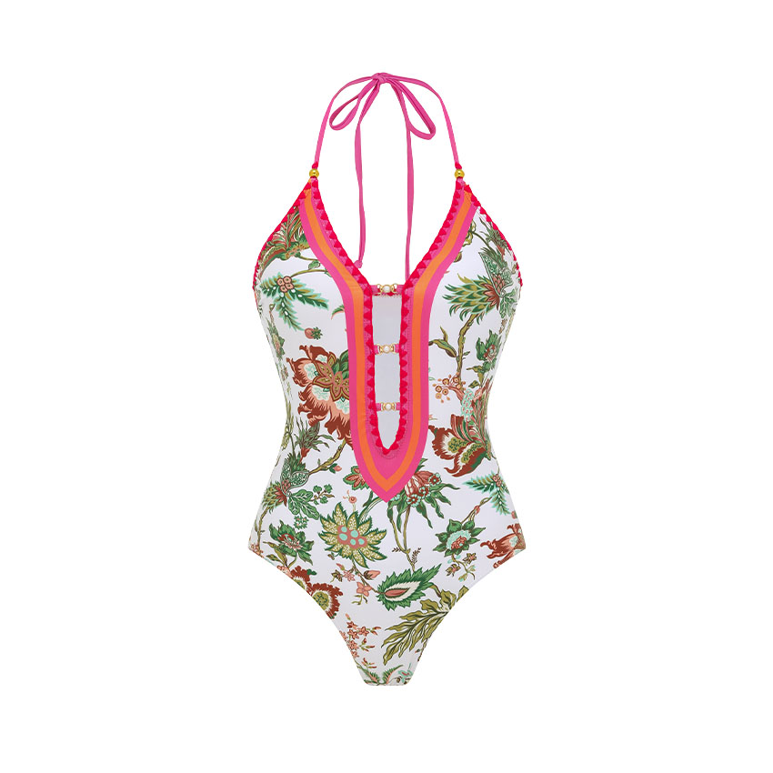 Halter Cutout Solid Color Swimsuit Set(s)