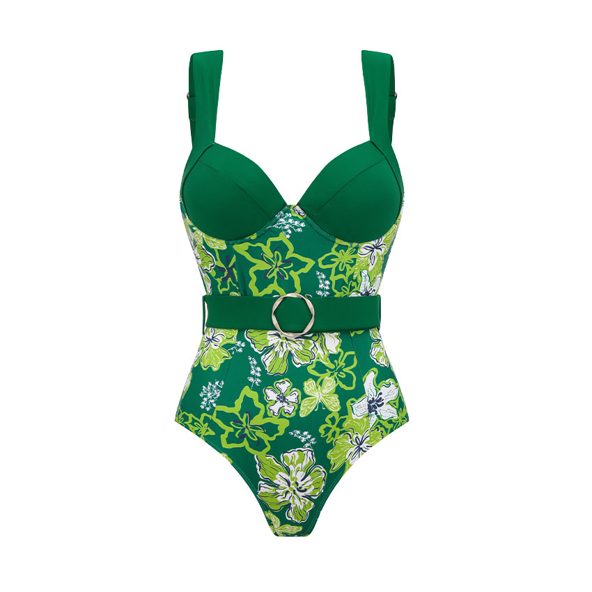 Color Block Floral Printed Swimsuit Set(s)
