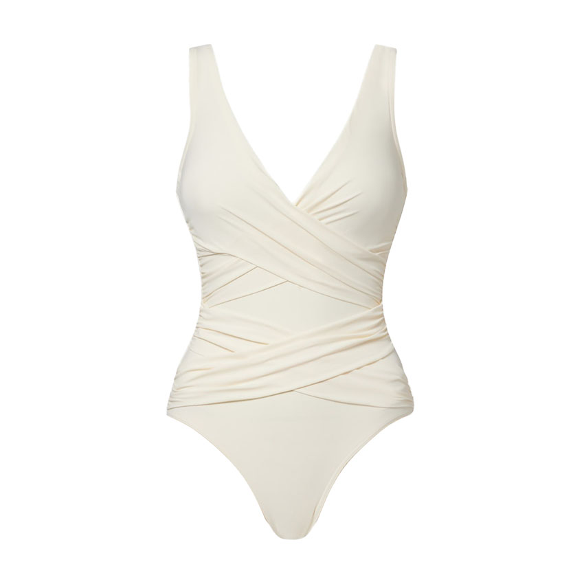 V Neck Solid Color Swimsuit Set(s)