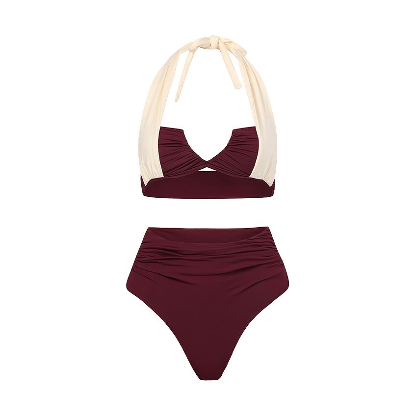 Halter Color Block Swimsuit Set(s)