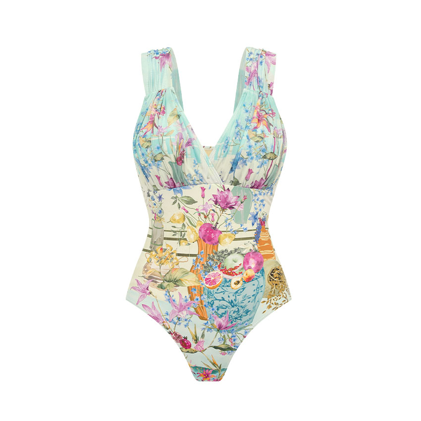 V Neck Printed Swimsuit Set(s)