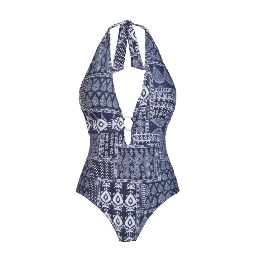 Halter Ethnic Print Swimsuit Set(s)