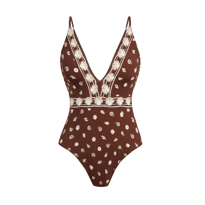 V Neck Retro Printed Swimsuit Set(s)