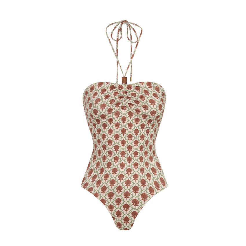 Halter Palm Print Swimsuit Set(s)