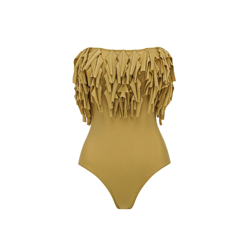 Bandeau Tassel Shiny Swimsuit Set(s)
