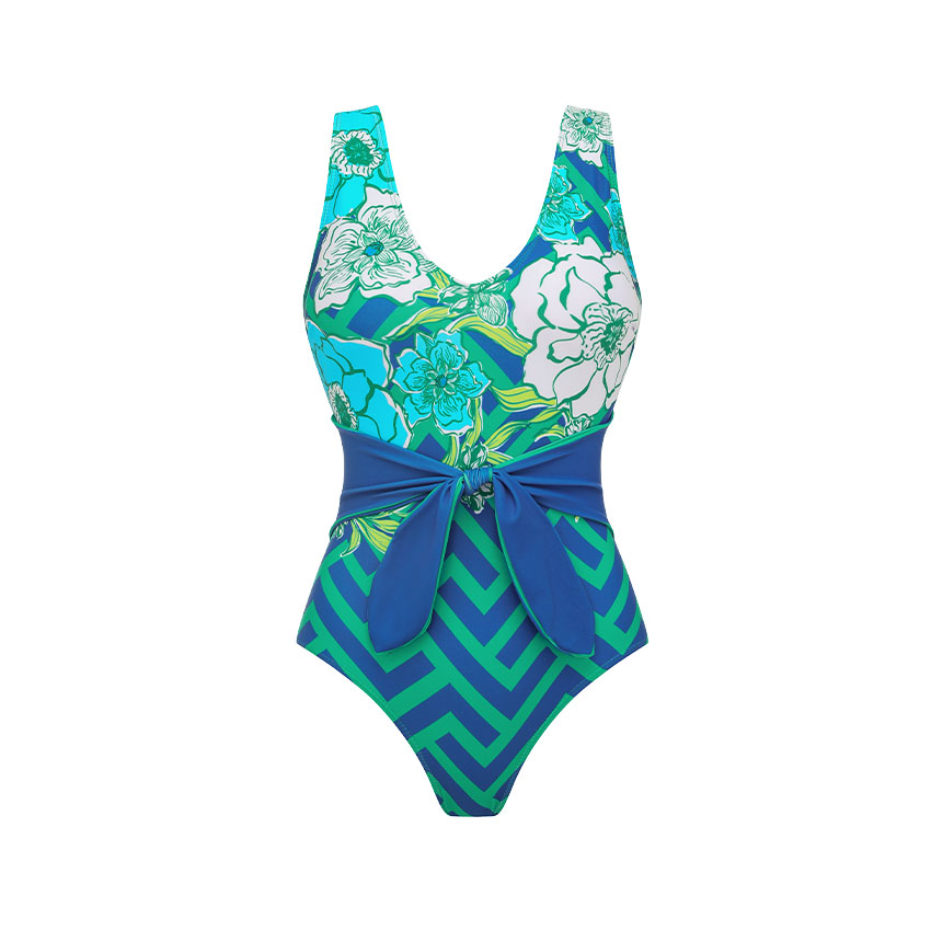 V Neck Blossom Print Swimsuit Set(s)