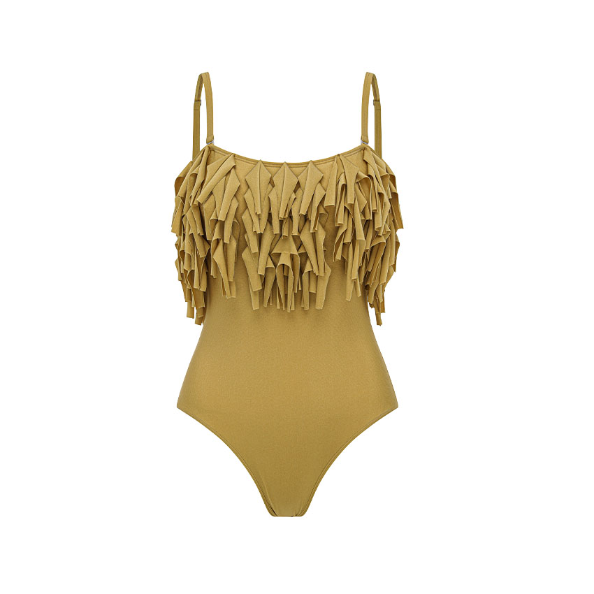 Bandeau Tassel Shiny Swimsuit Set(s)