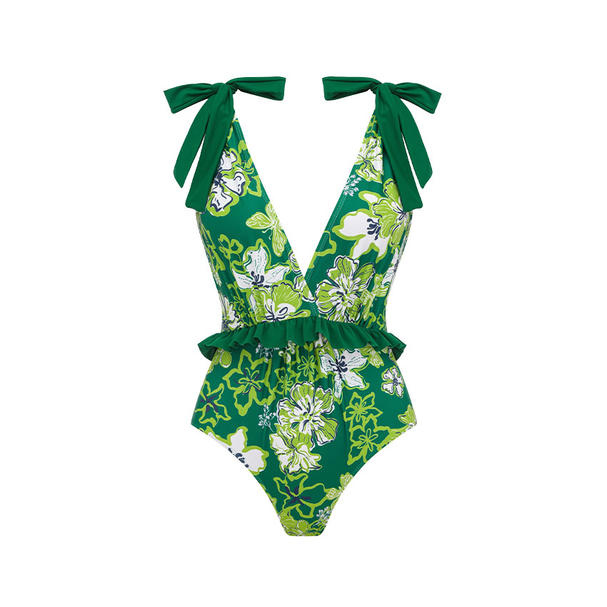 Ruffle Floral Printed Swimsuit Set(s)