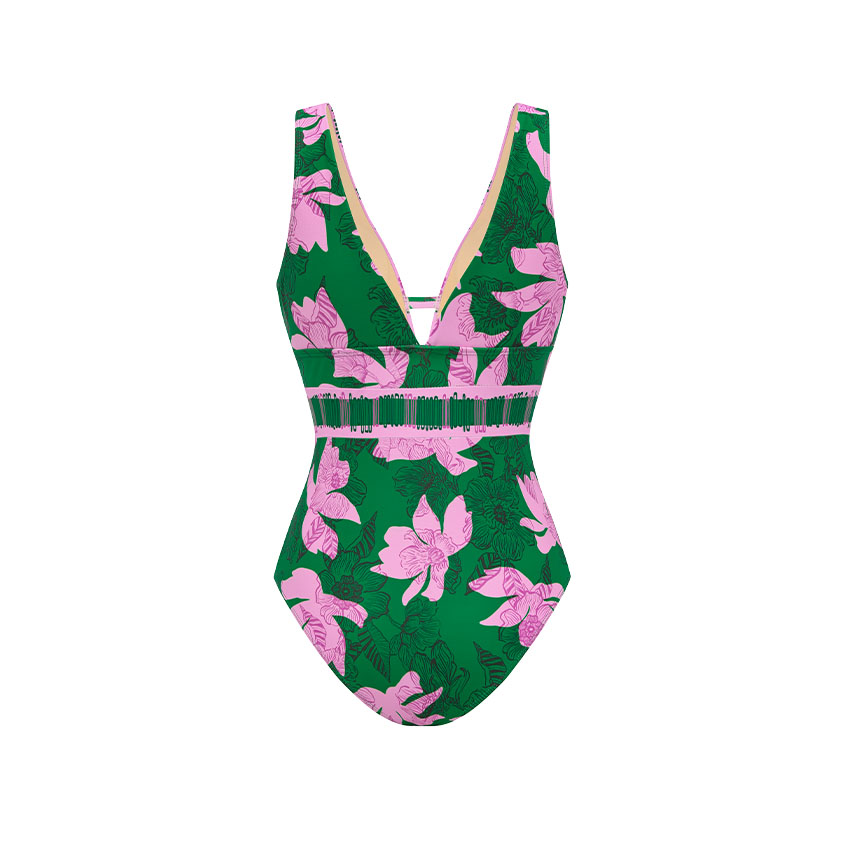 V NeckPrinted Swimsuit Set(s)