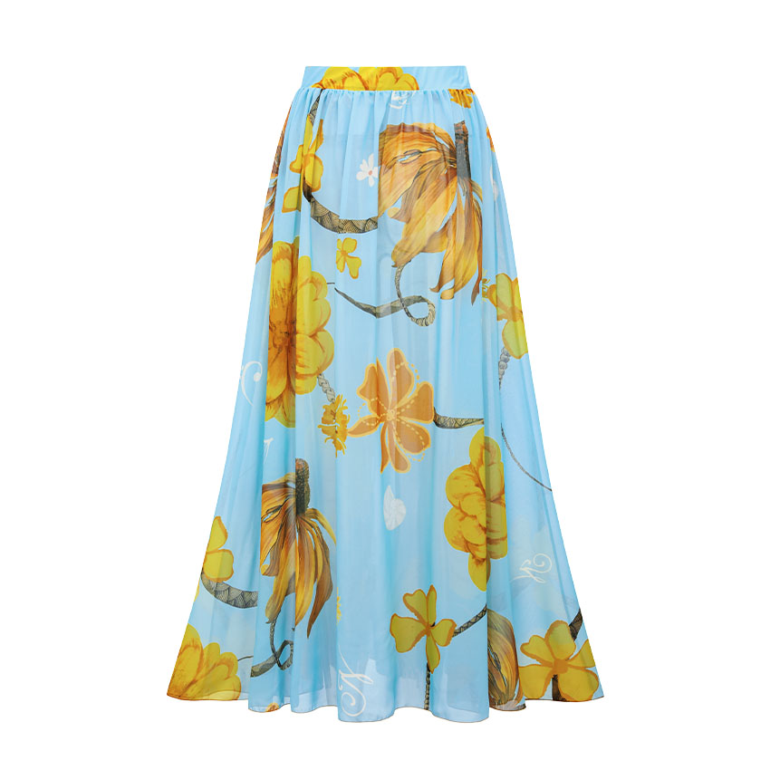 Bandeau Chrysanthemum Print Swimsuit Set(s)