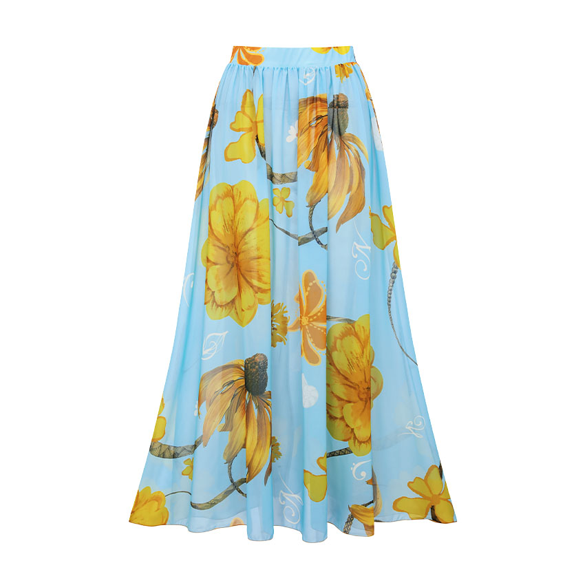 Bandeau Chrysanthemum Print Swimsuit Set(s)