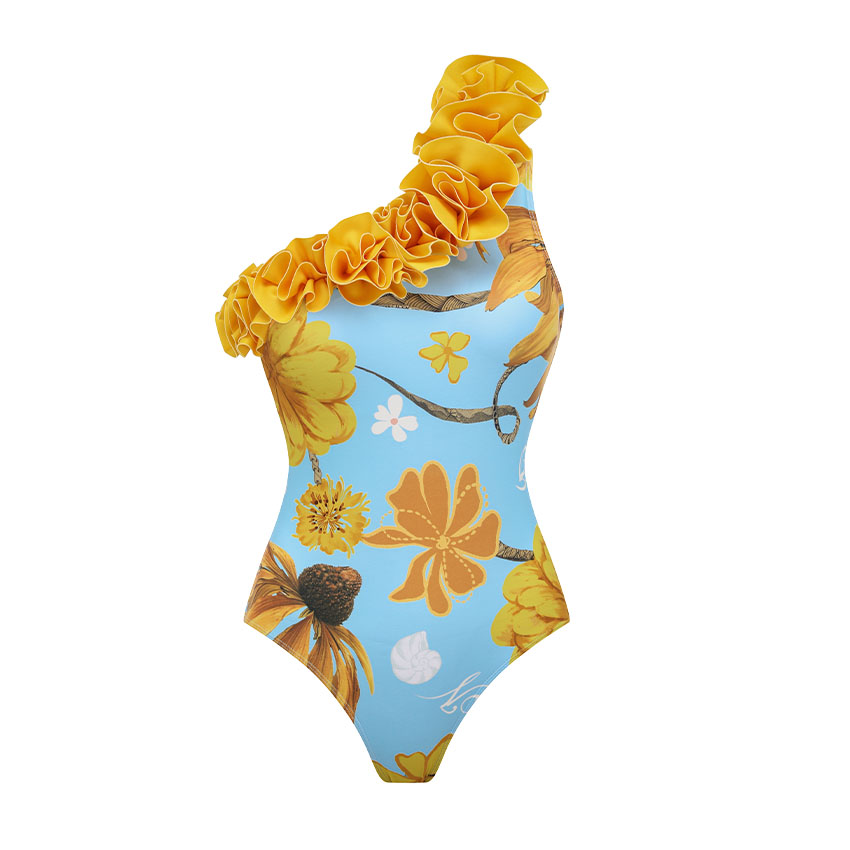 Chic Chrysanthemum Print Swimsuit Set(s)