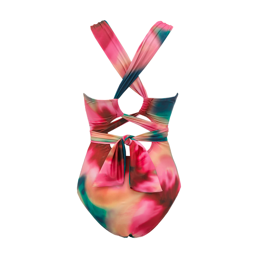 [Copy][Copy]Orange Lily Print Swimsuit Set(s)