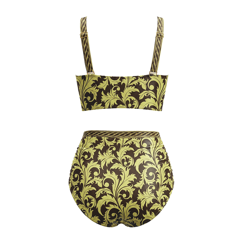V-neckDrawstring Shaping Effect Swimsuit set(s)