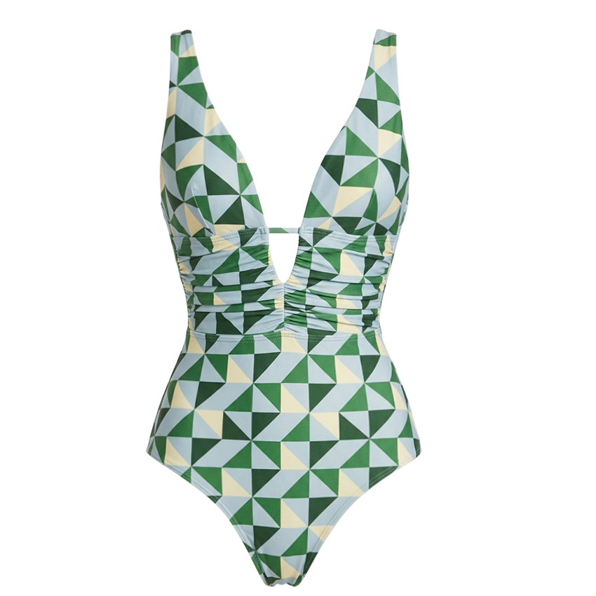 V Neck Printed Swimsuit Set(s)