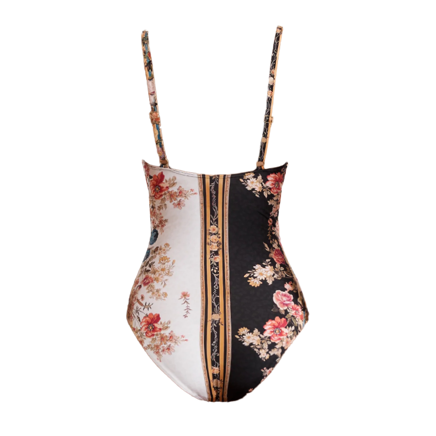 V Neck Color Blocking Swimsuit Set(s)