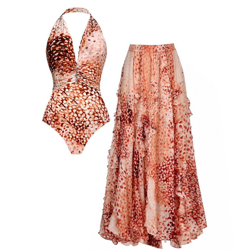 Halter Printed Swimsuit Set(s)