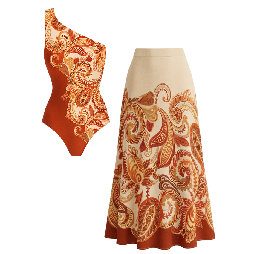 [Copy]Adjustable Shoulder Strap Floral Print Swimsuit Set(s)