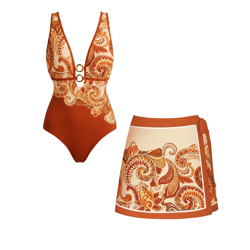 [Copy]Adjustable Shoulder Strap Floral Print Swimsuit Set(s)