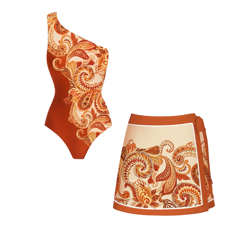 [Copy]Adjustable Shoulder Strap Floral Print Swimsuit Set(s)