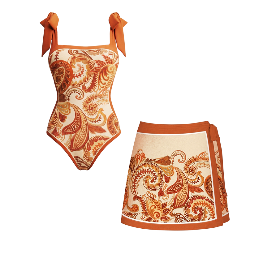 [Copy]Adjustable Shoulder Strap Floral Print Swimsuit Set(s)