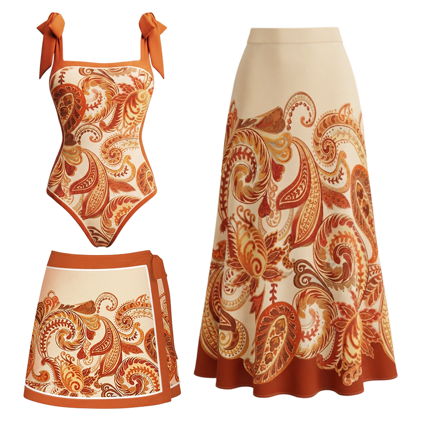 [Copy]Adjustable Shoulder Strap Floral Print Swimsuit Set(s)