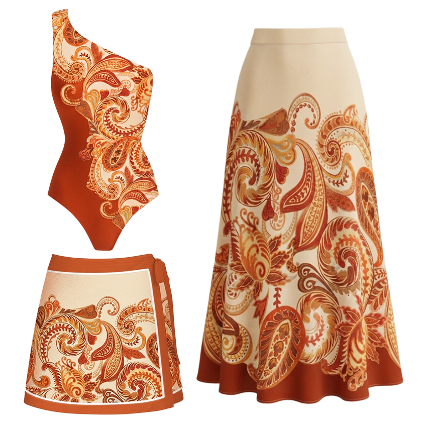 [Copy]Adjustable Shoulder Strap Floral Print Swimsuit Set(s)
