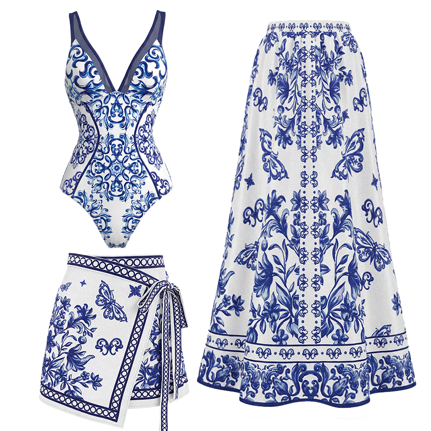 [Copy][Copy]Pink Orchid Print Strappy Swimsuit Set(s)