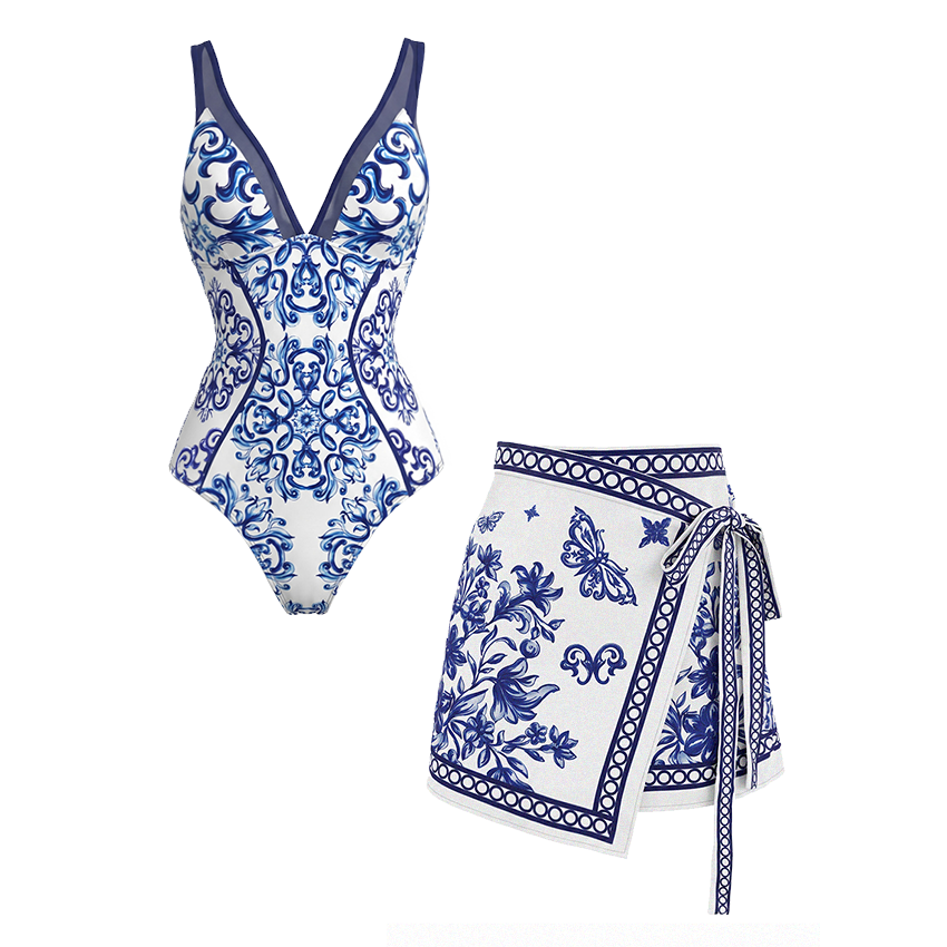 [Copy][Copy]Pink Orchid Print Strappy Swimsuit Set(s)